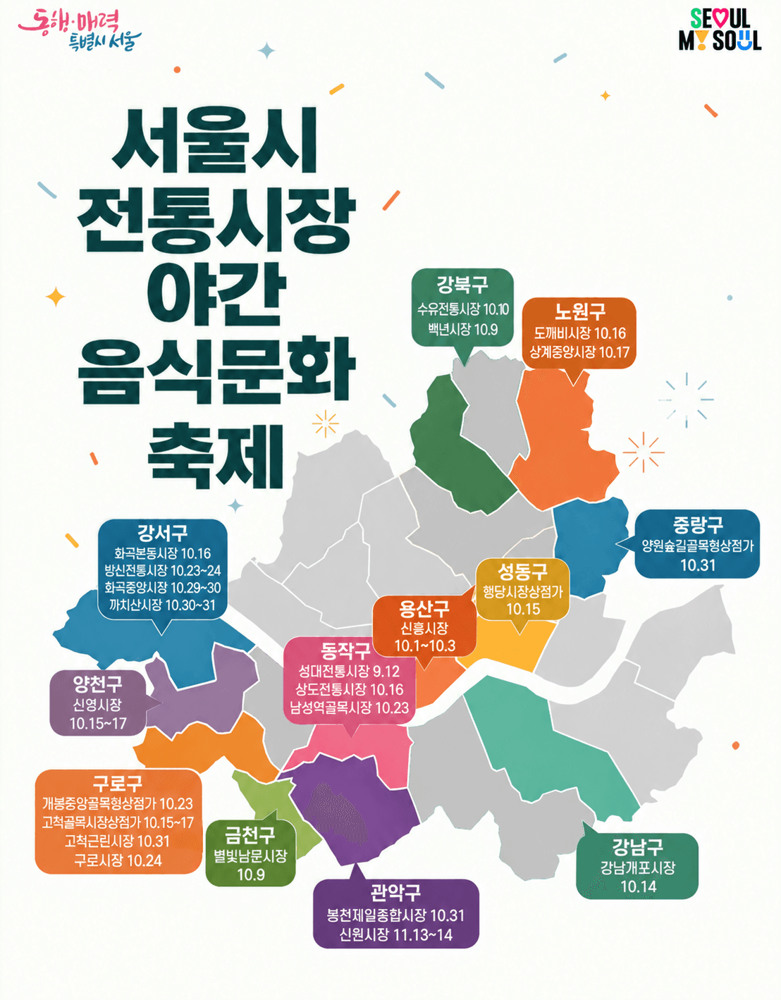 서울 전통시장 야간축제 23곳, 11월까지 어디서 열리나